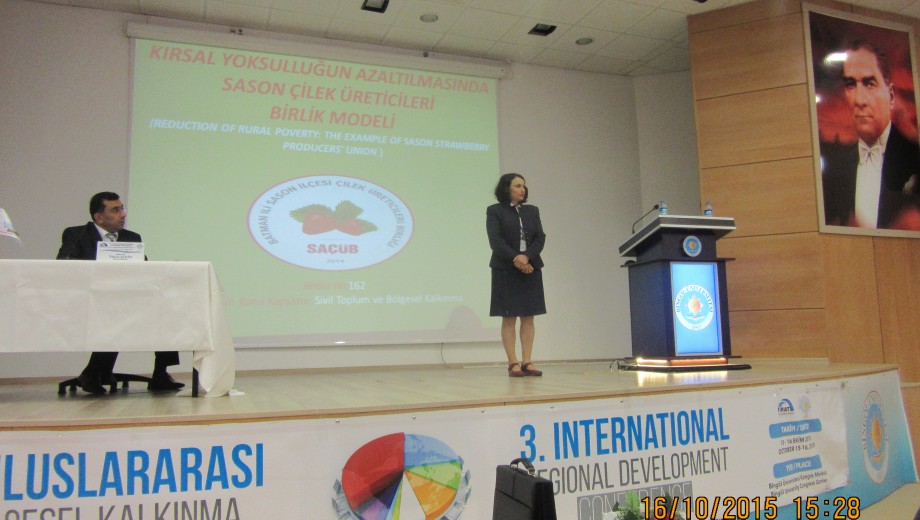 Sason Çilek Üreticileri Birliği 3. Uluslararası Bölgesel Kalkınma Konferansında tanıtıldı